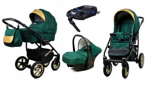 Wózek dziecięcy 4w1 głęboki BabyLux GoldLux ISOFIX