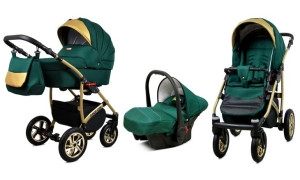 Wózek 3w1 dziecięcy spacerówka BabyLux GoldLux ALU