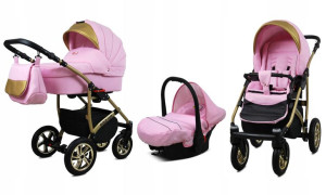 Wózek 3w1 dziecięcy spacerówka BabyLux GoldLux ALU