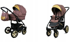 Wózek 2w1 dziecięcy spacerówka BabyLux GoldLux ALU