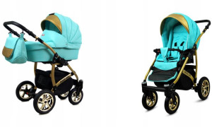 Wózek 2w1 dziecięcy spacerówka BabyLux GoldLux ALU