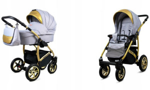 Wózek 2w1 dziecięcy spacerówka BabyLux GoldLux ALU