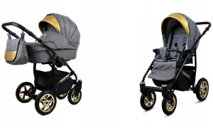 Wózek 2w1 dziecięcy spacerówka BabyLux GoldLux ALU