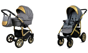 Wózek 2w1 dziecięcy spacerówka BabyLux GoldLux ALU