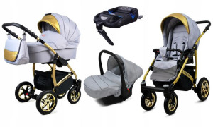 Wózek dziecięcy 4w1 głęboki BabyLux GoldLux ISOFIX