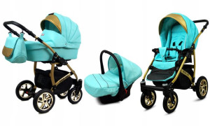 Wózek 3w1 dziecięcy spacerówka BabyLux GoldLux ALU