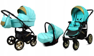Wózek 3w1 dziecięcy spacerówka BabyLux GoldLux ALU