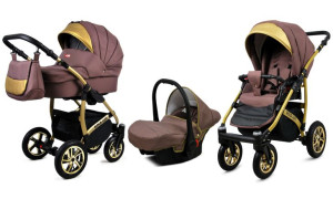 Wózek 3w1 dziecięcy spacerówka BabyLux GoldLux ALU