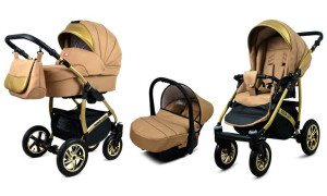Wózek 3w1 dziecięcy spacerówka BabyLux GoldLux ALU