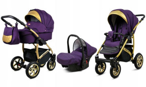Wózek 3w1 dziecięcy spacerówka BabyLux GoldLux ALU