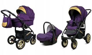Wózek 3w1 dziecięcy spacerówka BabyLux GoldLux ALU