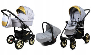Wózek 3w1 dziecięcy spacerówka BabyLux GoldLux ALU