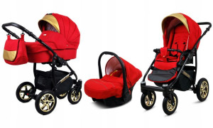 Wózek 3w1 dziecięcy spacerówka BabyLux GoldLux ALU