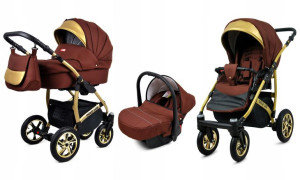 Wózek 3w1 dziecięcy spacerówka BabyLux GoldLux ALU