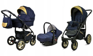 Wózek 3w1 dziecięcy spacerówka BabyLux GoldLux ALU