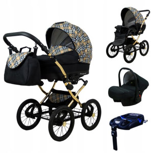Wózek 4w1 dziecięcy BabyLux Margaret + baza Isofix
