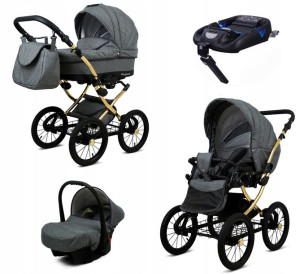 Wózek 4w1 dziecięcy BabyLux Margaret + baza Isofix