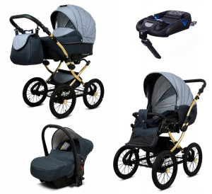 Wózek 4w1 dziecięcy BabyLux Margaret + baza Isofix