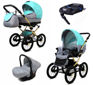 Wózek 4w1 dziecięcy BabyLux Margaret + baza Isofix
