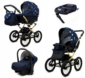 Wózek 4w1 dziecięcy BabyLux Margaret + baza Isofix