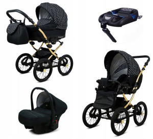 Wózek 4w1 dziecięcy BabyLux Margaret + baza Isofix