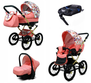 Wózek 4w1 dziecięcy BabyLux Margaret + baza Isofix
