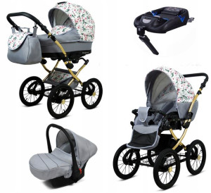 Wózek 4w1 dziecięcy BabyLux Margaret + baza Isofix