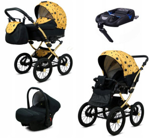 Wózek 4w1 dziecięcy BabyLux Margaret + baza Isofix