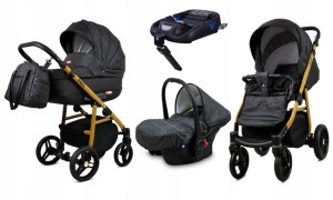 Wózek 4w1 dziecięcy BabyLux AXEL ALU + baza ISOFIX