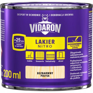 Vidaron Lakier Nitro Do Drewna 0,2l Bezbar Połysk