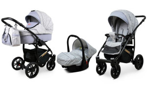 Wózek 3w1 dziecięcy spacerówka BabyLux Miracle ALU