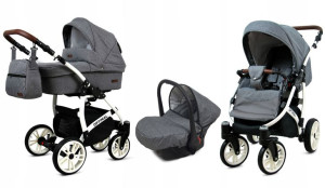 Wózek 3w1 dziecięcy spacerówka BabyLux OPTIMAL ALU
