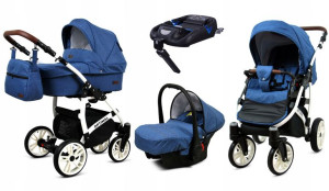 Wózek 4w1 dziecięcy BabyLux Optimal + baza Isofix