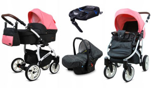 Wózek 4w1 dziecięcy BabyLux Optimal + baza Isofix