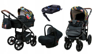 Wózek 4w1 dziecięcy BabyLux Optimal + baza Isofix