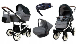 Wózek 4w1 dziecięcy BabyLux Optimal + baza Isofix