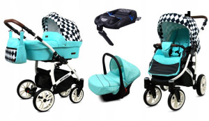 Wózek 4w1 dziecięcy BabyLux Optimal + baza Isofix