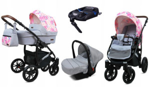 Wózek 4w1 dziecięcy BabyLux Optimal + baza Isofix