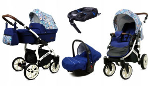 Wózek 4w1 dziecięcy BabyLux Optimal + baza Isofix