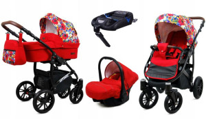 Wózek 4w1 dziecięcy BabyLux Optimal + baza Isofix