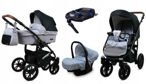 Wózek 4w1 dziecięcy BabyLux Optimal + baza Isofix