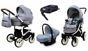 Wózek 4w1 dziecięcy BabyLux Optimal + baza Isofix