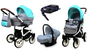 Wózek 4w1 dziecięcy BabyLux Optimal + baza Isofix