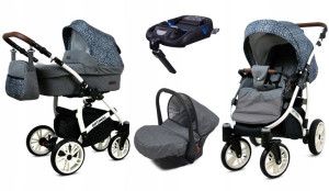 Wózek 4w1 dziecięcy BabyLux Optimal + baza Isofix