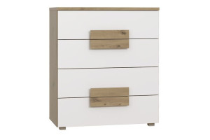 Komoda dziecięca z szufladami ARKINA dąb artisan/biały Konsimo