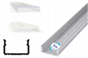 Profil aluminiowy OXI-Dx do taśm LED 2m Z KLOSZEM