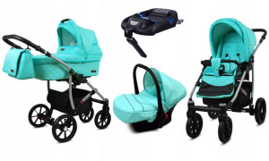 Wózek 4w1 dziecięcy BabyLux Qbaro + baza Isofix