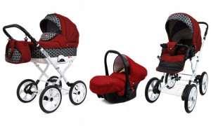Wózek 3w1 dziecięcy spacerówka BabyLux Rosso