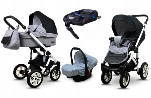 Wózek 4w1 dziecięcy BabyLux Sky Lark + baza Isofix