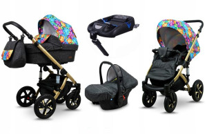 Wózek 4w1 dziecięcy BabyLux Sky Lark + baza Isofix